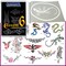 Temporary Tattoo Stencils Booklet Set 6 with 15 Large Different Self-Adhesive Reusable Stencil Designs
